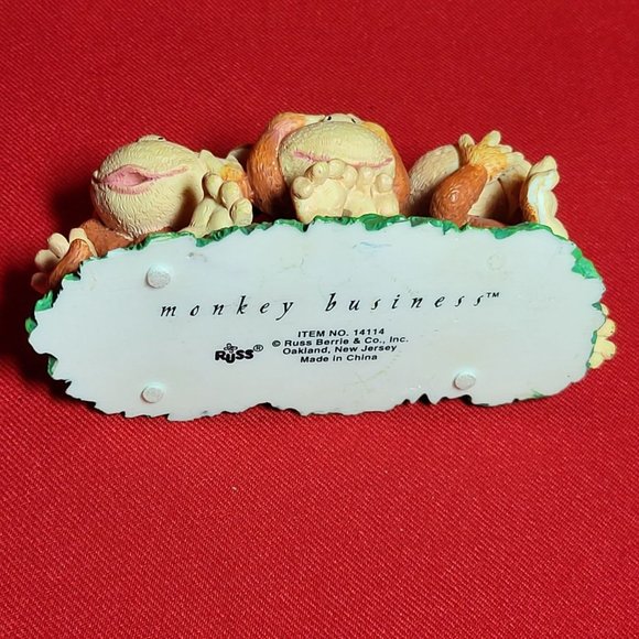 Russ Monkey Business Hear See Speak No Evil Figurine Ceramic Decor - Picture 7 of 12